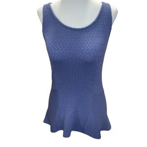Kirra Blue Peplum Ribbed Tank Top